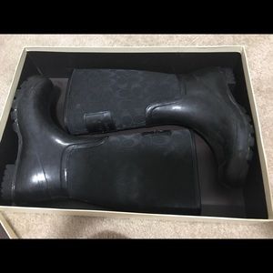 Coach rain boots almost new